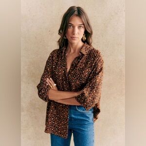 Sezane Max shirt, 100% silk, size 38 (medium)
